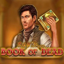 Book of Dead slot logo by Play'n GO at Rich Palms Casino