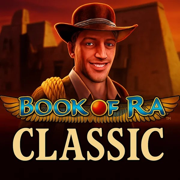 Book of Ra Classic slot logo by Novomatic at Rich Palms Casino
