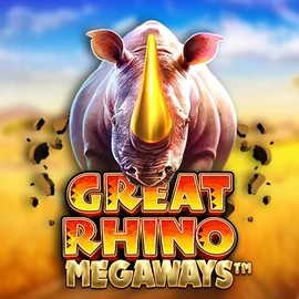 Great Rhino Megaways slot logo by Pragmatic Play at Rich Palms Casino