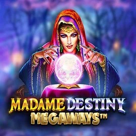 Madame Destiny Megaways slot logo by Pragmatic Play at Rich Palms Casino