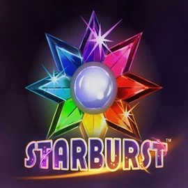 Starburst game by NetEnt – logo hosted on Rich Palms Casino